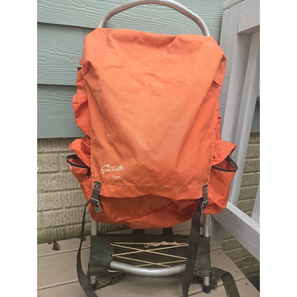 Skyline Camp Trail  External Frame Hiking Backpack, Orange  VTG‎